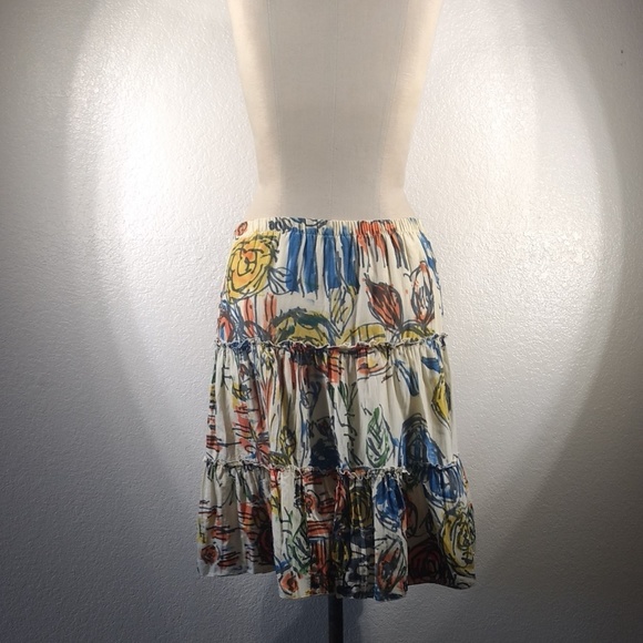 Whitley by Johnny Was Euro Cotton Block Print Flora Skirt S NWT - Picture 3 of 4